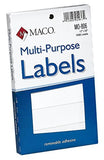 MACO White Oval MultiPurpose Labels, 1/2 x 3/8 Inches, 1000 Per Box (MO806)