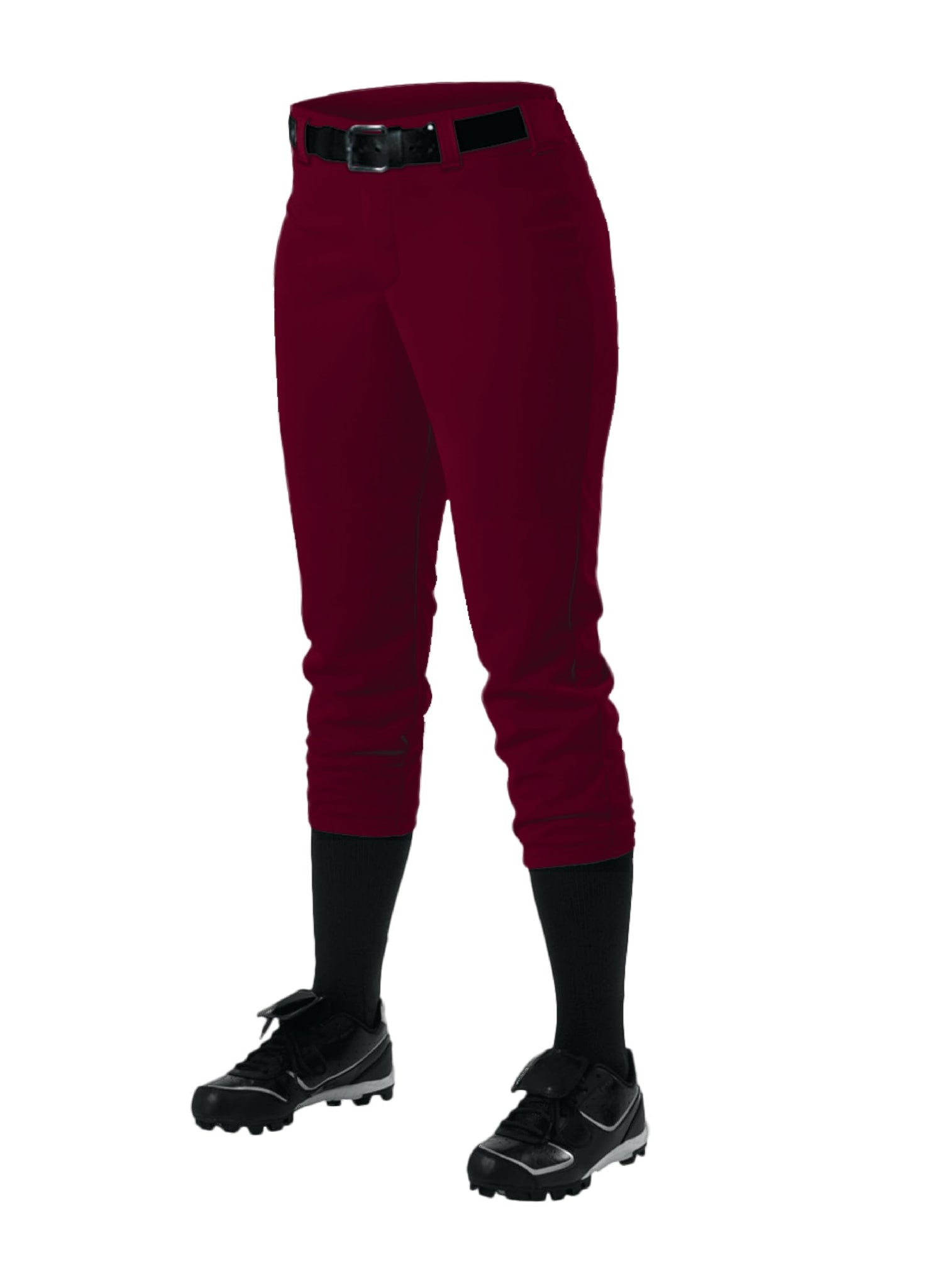 Alleson Ahtletic Women'S Fast Pitch Softball Belt Loop Pants, Maroon, Large