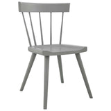 Modway Sutter Modern Farmhouse Wood Dining Chair in Light Gray