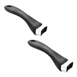Zhuluck 2Pcs Black Bakelite Pot Handle ScaldProof Long Handle Grip Replacement with Screw The pan Grip for Grip Replacement Kit