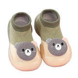 Steshwk Multicolor Cartoon Face Shape Cotton And Silicon Rubber Base Shoes Cum Socks, Antislip Soft Sole ChildrenS Shoes