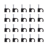 Hemobllo Cable Clips - 100 Pcs 5mm Cable Wire Clips with Steel Nails Cord Clips Cable Staples Cable Wall Clips Plastic Wire Clip