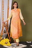 Gosriki Women'S Cotton Blend Straight Printed Kurta With Pant (Isha-Orange_M-Go Orange_Medium),Orange,,B09S35KSX5