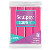 Sculpey III Polymer Oven-Bake Clay, Candy Pink, Non Toxic, 2 oz. bar, Great for modeling, sculpting, holiday, DIY, mixed media a