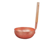 ATORSE RoundBottom Wok Pan with Wooden Handle Traditional Chinese Cooking Pot Compact Pot with Wooden Handle Lightweight for Ho