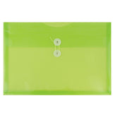 JAM PAPER Plastic Envelopes with Button & String Tie Closure - Letter Booklet - 9 3/4 x 13 - Lime Green - 12/Pack