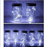 6 Pack Mason Jar Lights, 10 LED Solar Cold White Fairy String Lights Lids Insert for Garden Deck Patio Party Wedding Christmas D