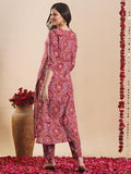 Gosriki Women'S Rayon Blend Straight Printed Kurta With Pant (Myrna Maroon-Gs_Xl_Maroon_X-Large),Maroon,,B0DG32HJZK