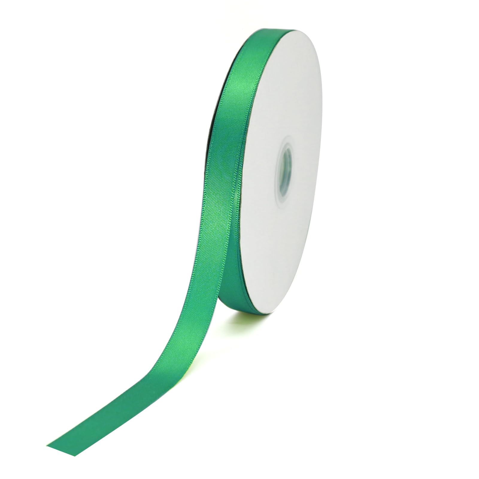 YEQIN Double Face Green Satin Ribbon Satin 1/2 inch x Continuous 50 Metres Polyester Ribbon for Gift Wrapping Weddings Party Hai