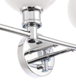 Living District Collier 4-Light Metal Wall Sconce In Chrome And Frosted White