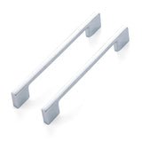 Ravinte Decor 10 Pack Kitchen Cabinet Handles 5 Hole Center Wide Foot Drawer Pulls - Polished Chrome Cabinet Pulls Solid Kitchen