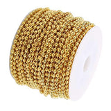 ATORSE 2x10 Yard/Roll Iron Ball Bead Chain for DIY Jewelry 1.5mm Golden