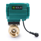 U.S. Solid 1 Smart Motorized Ball Valve - Remote App Mobile Control Brass Electrical Ball Valve with Manual Switch, 5V DC USB Co