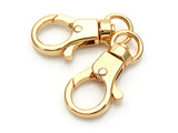CRAFTMEMORE Swivel Snap Hook Quality Keychain Clip Push Gate Trigger Lobster Clasps 3/8 O Ring Opening SC40 (4 Pack, Gold)
