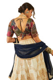 Soch Womens Black Tussar Sequin Embroidered V-Neck Back-Open Blouse Black M