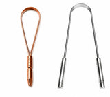 Varneya 100% Copper Tongue Cleaner + Stainless Steel Tongue Scraper Combo | Ayurvedic Tongue Cleaning Tool | Pack Of 2