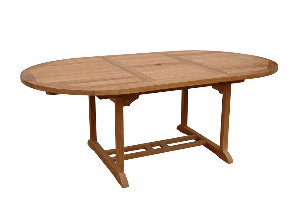 Anderson Teak Bahama Oval Extension Table Extra Thick Wood, 71-Inch