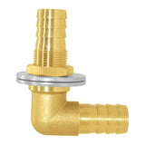 Joywayus 1/2''ID Hose Barb Thru-Bulk Head Hex 90 Degree L Right Angle Elbow Union Brass Fitting Water/Fuel/Air
