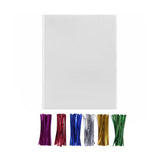 200 Clear Cello Bags 8x10 with Twist Ties 6 Mix Colors - 1.4mils Thick OPP Flat Party Favor Bags for Wedding Cookie Candy Buffet