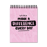 Vprint Make A Difference Every Spiral Wiro Unruled Blank Pages Notebook Diary Journal Drawing Book Potrait A4 (Size 8X11)