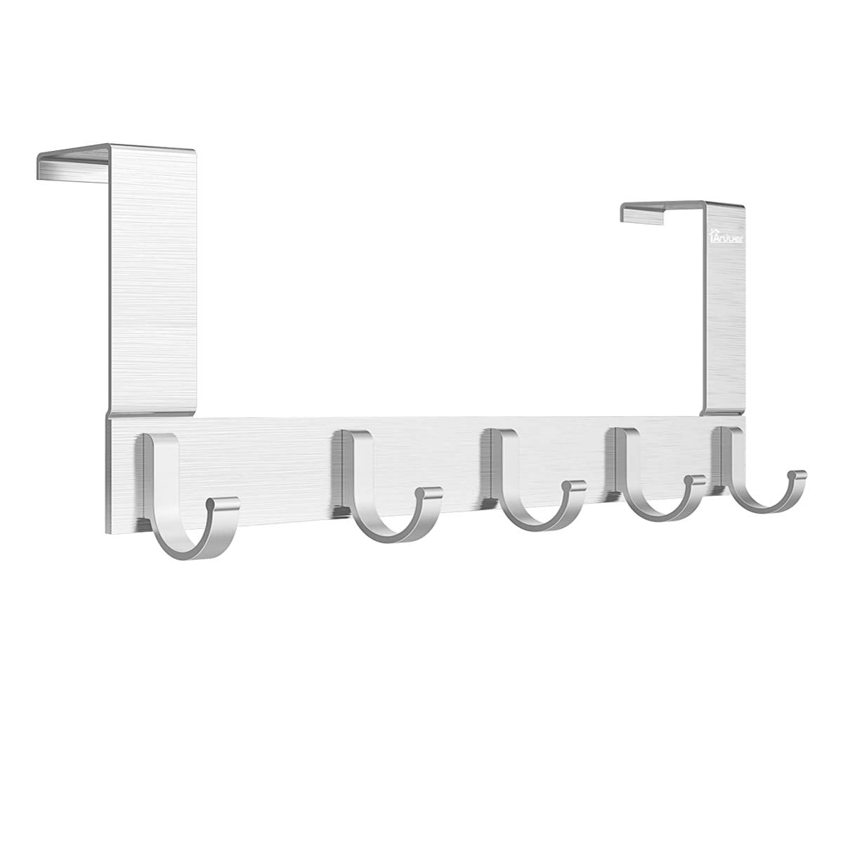 Anjuer Over The Door Hook Organizer Rack, Metal Coat Hanger Door 5 Hooks Hanger