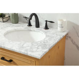 Elegant Decor Americana 60 Aluminum Mdf Double Bathroom Vanity In Natural Wood