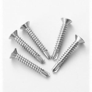 #14 x 1-1/4 (50 Pack) Flat Head Sheet Metal Screws Self-Tapping Screw Phillips Head Self Drilling Screws, 410 Stainless Steel