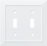 Franklin Brass Classic Architecture (1Pack) Decorative Light Switch Cover Pure White 2Gang Wall Plate Double Switch/Toggle Pla