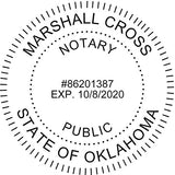 Round Notary Pre-Inked Stamp for State of Oklahoma