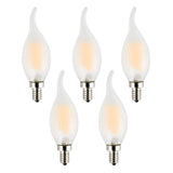 OPALRAY C35 6W LED Candelabra Bulb, 60W Incandescent Equivalent, LED Filament Lamp, Dimmable, Warm White 2700K, E12 Small Base, 