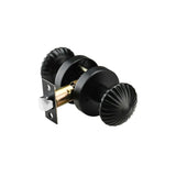 NCSEN Coastal Interior Door Knobs with Push Lock, Matt Black Seashell knobs for Privacy, Heavy Duty Door Knob with Lock