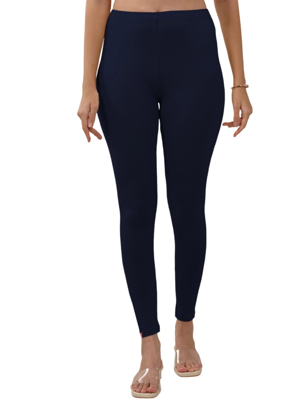 Lyra Women Solid Premium Cotton Ankle Length Leggings | Mid-Waist | Fashionwear