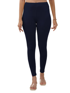 Lyra Women Solid Premium Cotton Ankle Length Leggings | Mid-Waist | Fashionwear