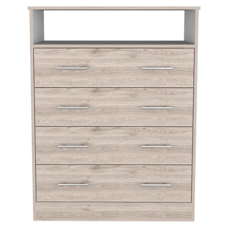 Peru L Four Drawer Dresser -Bedroom -Light Gray / White