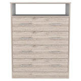 Peru L Four Drawer Dresser -Bedroom -Light Gray / White