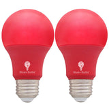 Bluex Bulbs 2 Pack Bluex LED A19 Red Light Bulb - 9W (60Watt Equivalent) - E26 Base Red LED Lights, Party Decoration, Porch, Hom