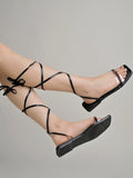 Shoetopia Women'S Flat Sandal-8 Kids Uk (Girls-Riya-Black)-Eu41,Black,8,B0D4VQCFHJ