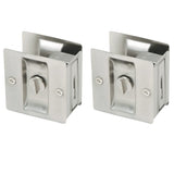 Design House 182121 Pocket Door Privacy Bed and Bath Lock, 2.75 x 2.52 x 1.33, Satin Nickel, 2 Pack