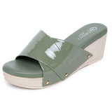 Ortho Joy Fancy Doctor Slippers | Soft Chappal For Women | Comfortable Wedges Sandals For Women Stylish,Green,3,B09XMJ1S9J