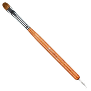 Americanails French Manicure Brush - Nail Clean Up Brush - Two Way Sable Nail Art Brush with Dotting Tool - Hardwood Handle - Pr