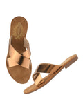 Shoetopia Women'S Flat-736 Copper Flat Sandal-7 Kids Uk (Flat-736-Copper)-Eu40,Copper,7,B0D8QCLJCF