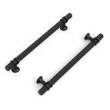 Coinkoly 10 Pack 7(177mm) Black Knurled Cabinet Handles Kitchen Matte Black Pulls for Cabinets Drawer Pulls Dresser Hardware for