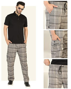 Toplot Men'S Regular Casual Pants (Chex-Trouser-5208-Grey-28_Grey,Grey,28,B0DJKV5XRN