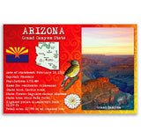 ARIZONA STATE FACTS postcard set of 20 identical postcards. Post cards with AZ facts and state symbols. Made in USA.