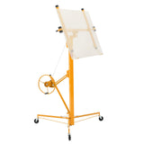 VEVOR 16ft Drywall Lift, Heavy-Duty 150 lbs Sheetrock Hoist with Adjustable Telescoping Arm, Lockable Wheels, Drywall Lifter Pan