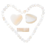 SUNNYCLUE 1 Box Polished Heart Natural Freshwater Mother of Pearl Shell Heart Beads White Sea Conch Flat Spacer Love Charm Loose