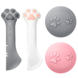 Outus 4 Pcs Pet Food Can Supplies Set 2 Multifunctional Dog Cat Food Spoon 2 Universal Silicone Can Opener Covers Lid Paw Shape 