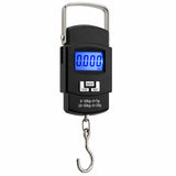Digital Weight Machine 110Lb/50Kg Long Strap Hook With Overload Alert & MultiUnit Lcd Display Black & Silver, Pack Of 1 For