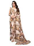 Satrani Womens Knit Pure Georgette Saree (2685S1112N_Red)