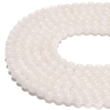 jodaying 8mm White Jade Smooth Round Natural Gematone Loose Beads for Jewelry Making DIY Findings 1 Strand 15
